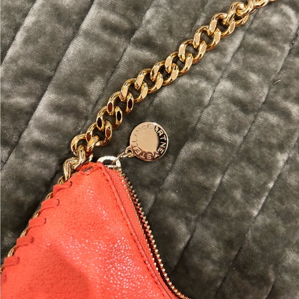 Stella McCartney Mini Zip Falabella Shoulder Bag in Orange - Picture 6 of 7
